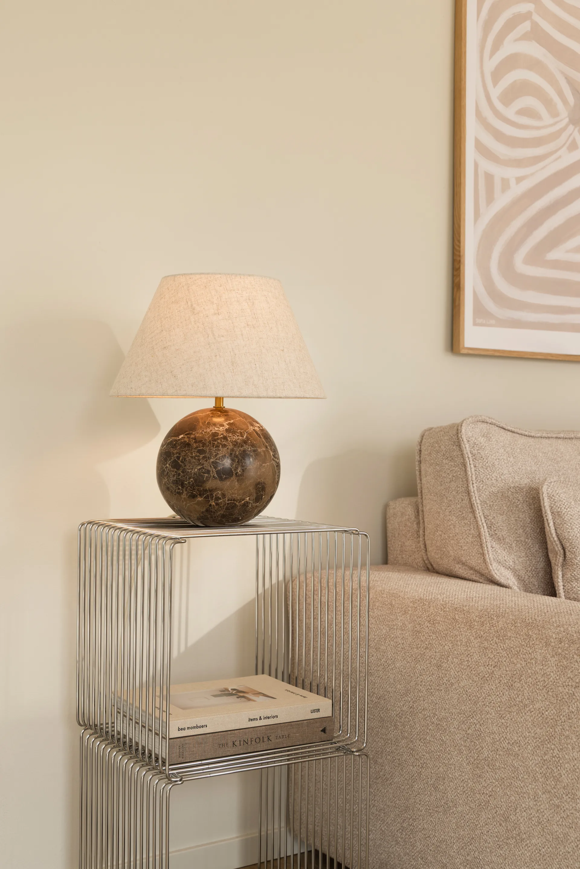 Castello 35 table lamp, Brown marble Globen Lighting