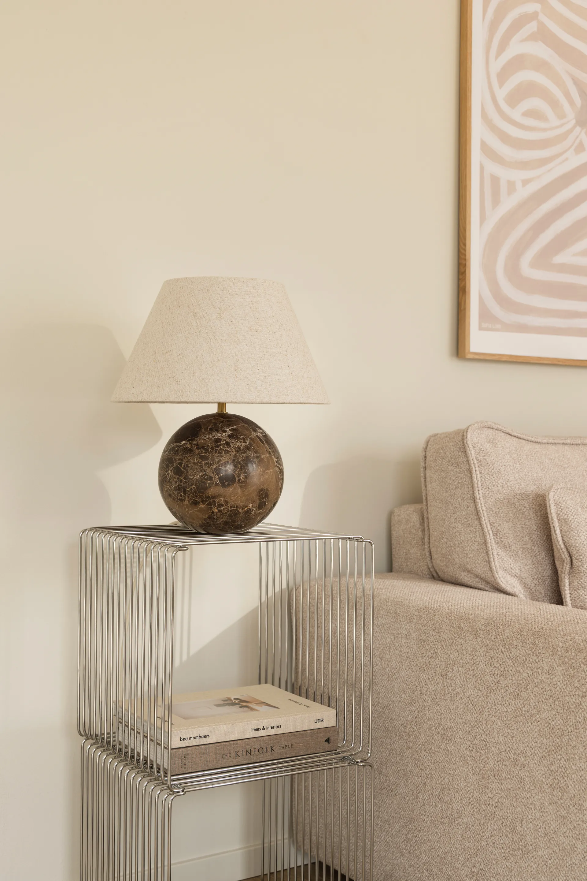 Castello 35 table lamp, Brown marble Globen Lighting