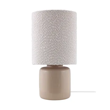 Florian table lamp - White bouclé/beige, Ø20x39 cm - Globen Lighting