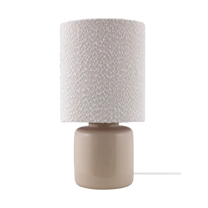 Florian table lamp - White bouclé/beige, Ø20x39 cm - Globen Lighting
