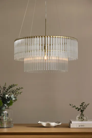 Hook 60 pendant - Clear-brushed brass - Globen Lighting