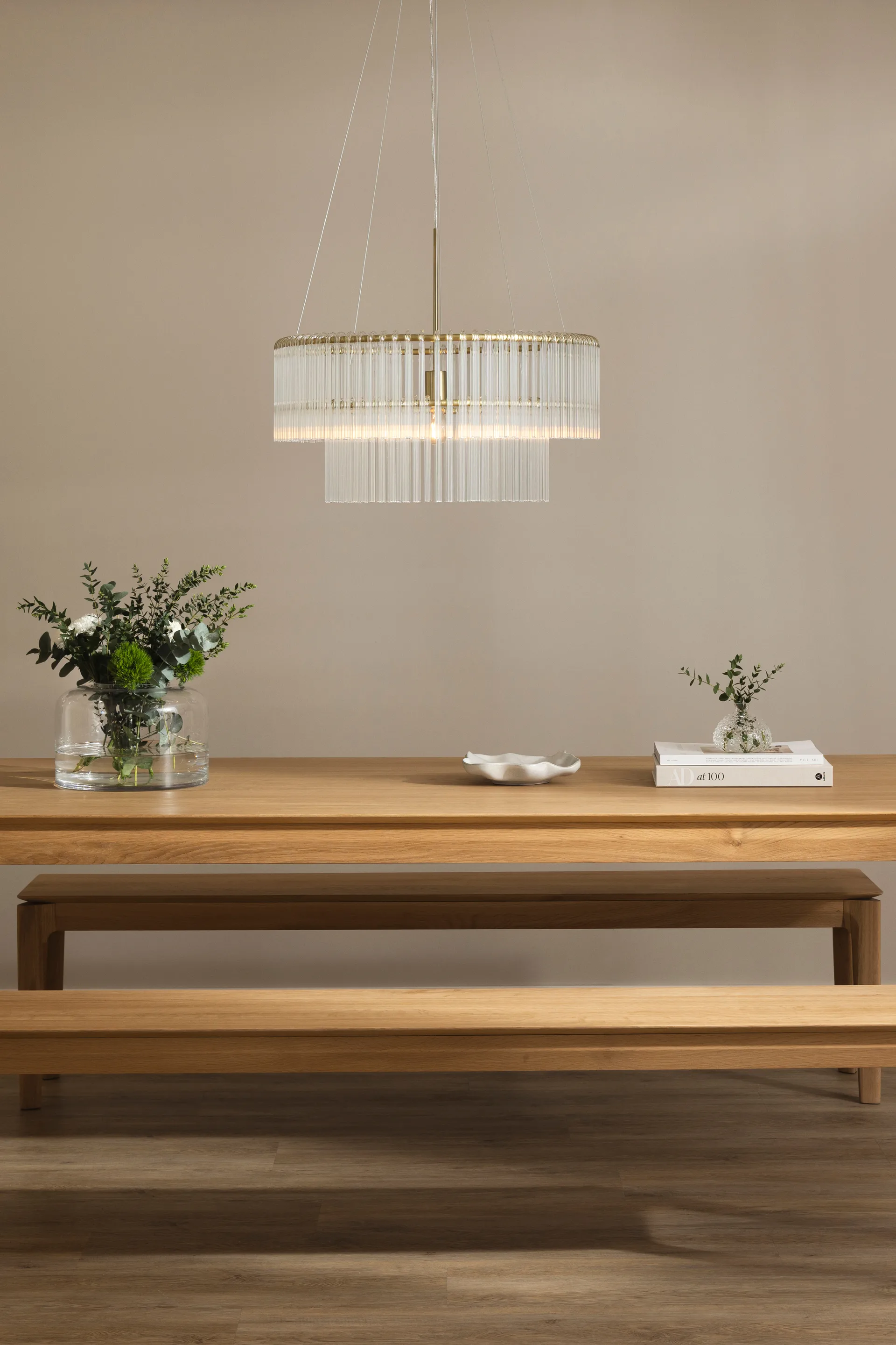 Hook 60 pendant, Clear-brushed brass Globen Lighting