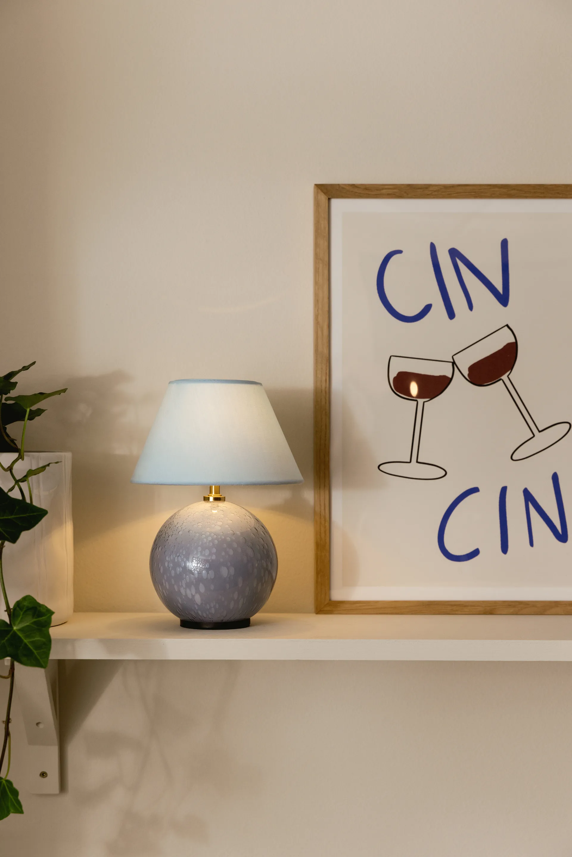 Iris 16 portable table lamp, Dove blue Globen Lighting