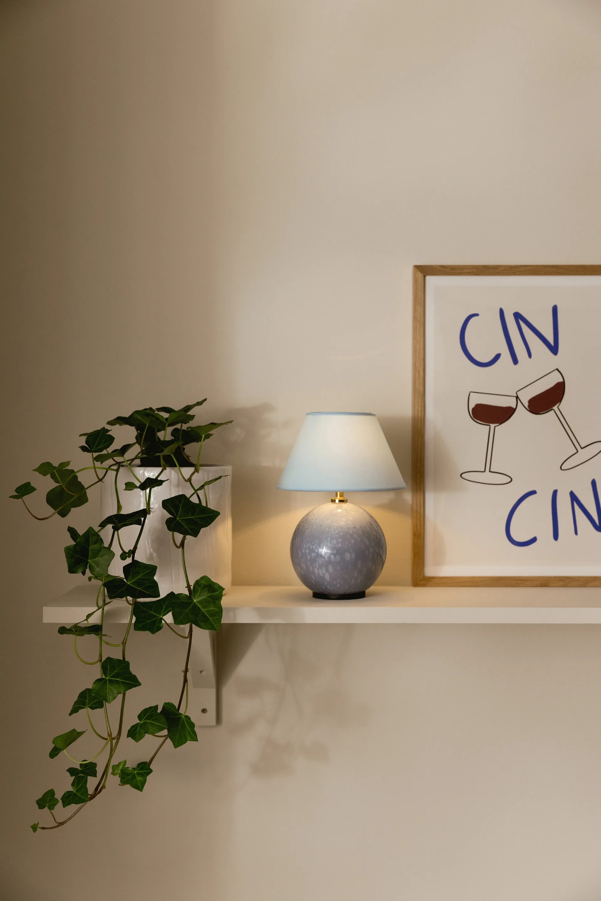 Iris 16 portable table lamp, Dove blue Globen Lighting