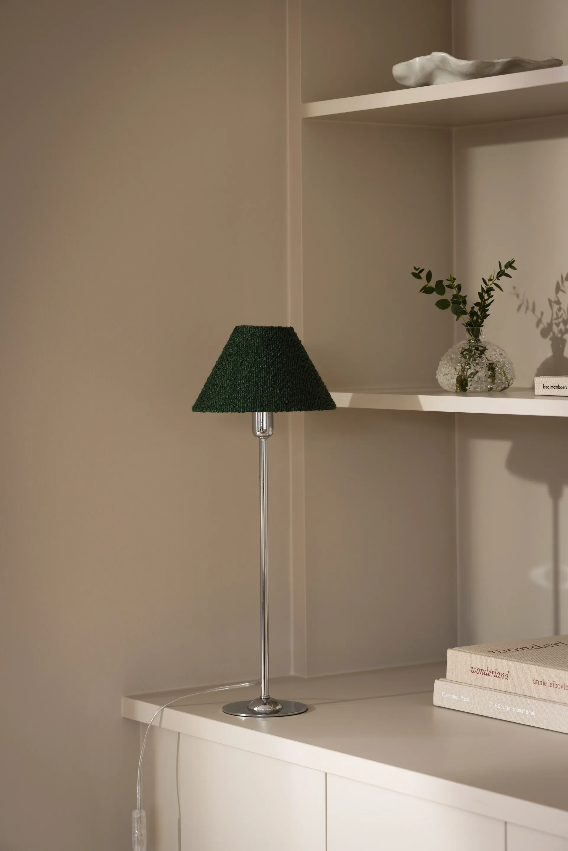 Iris 20 lampshade, Bouclé moss green Globen Lighting