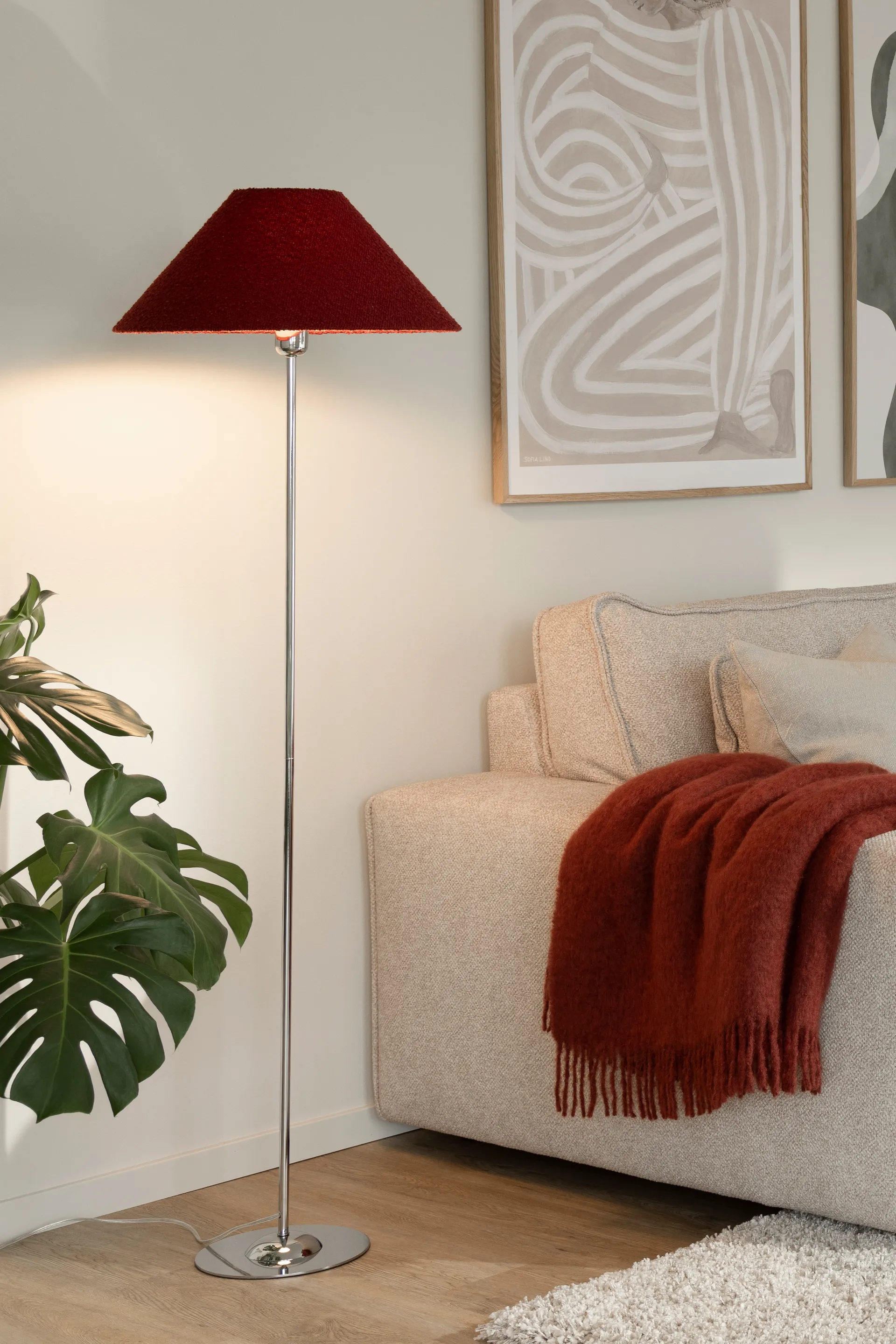 Iris floor lamp base, Chrome Globen Lighting