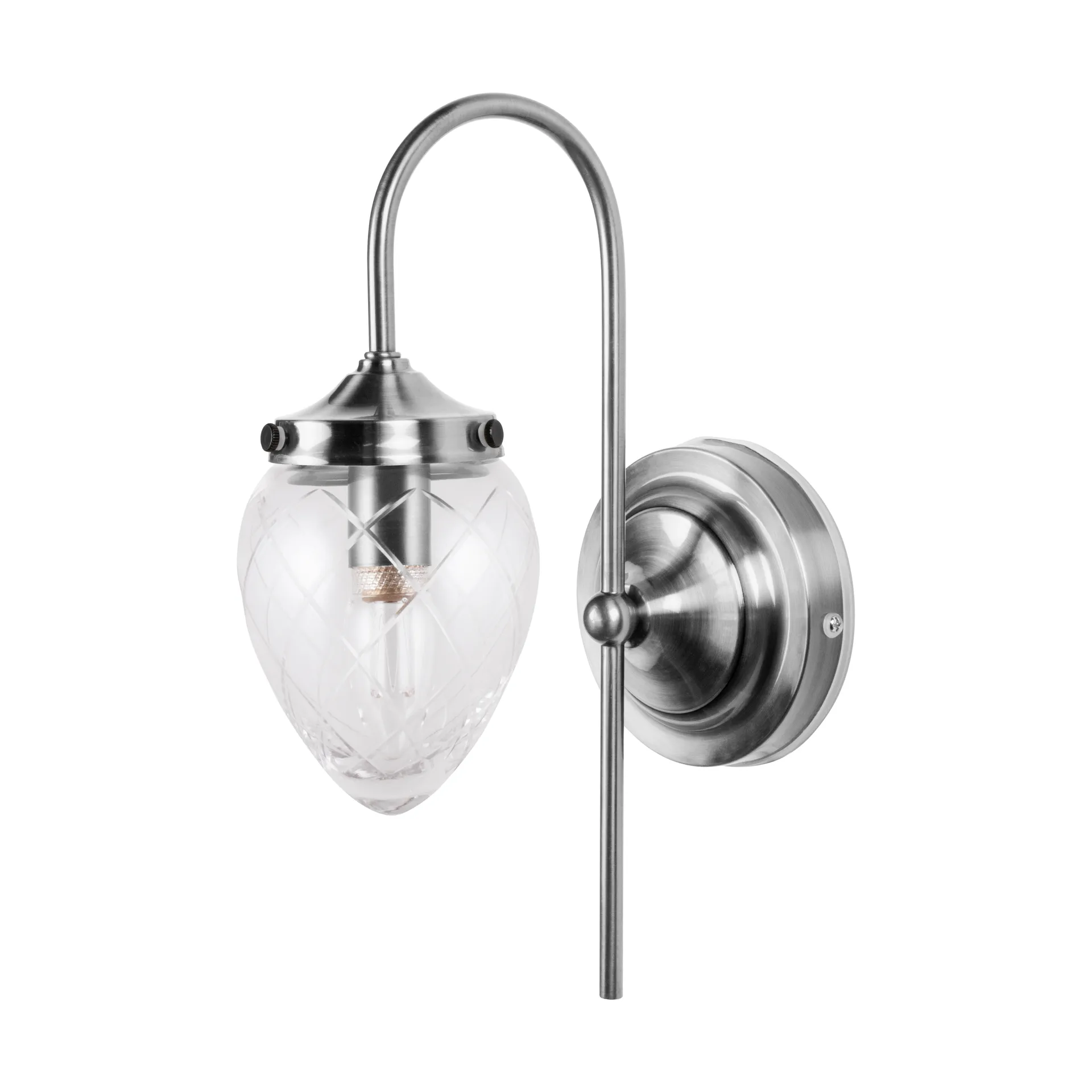 Juni wall lamp, Antique steel-clear Globen Lighting