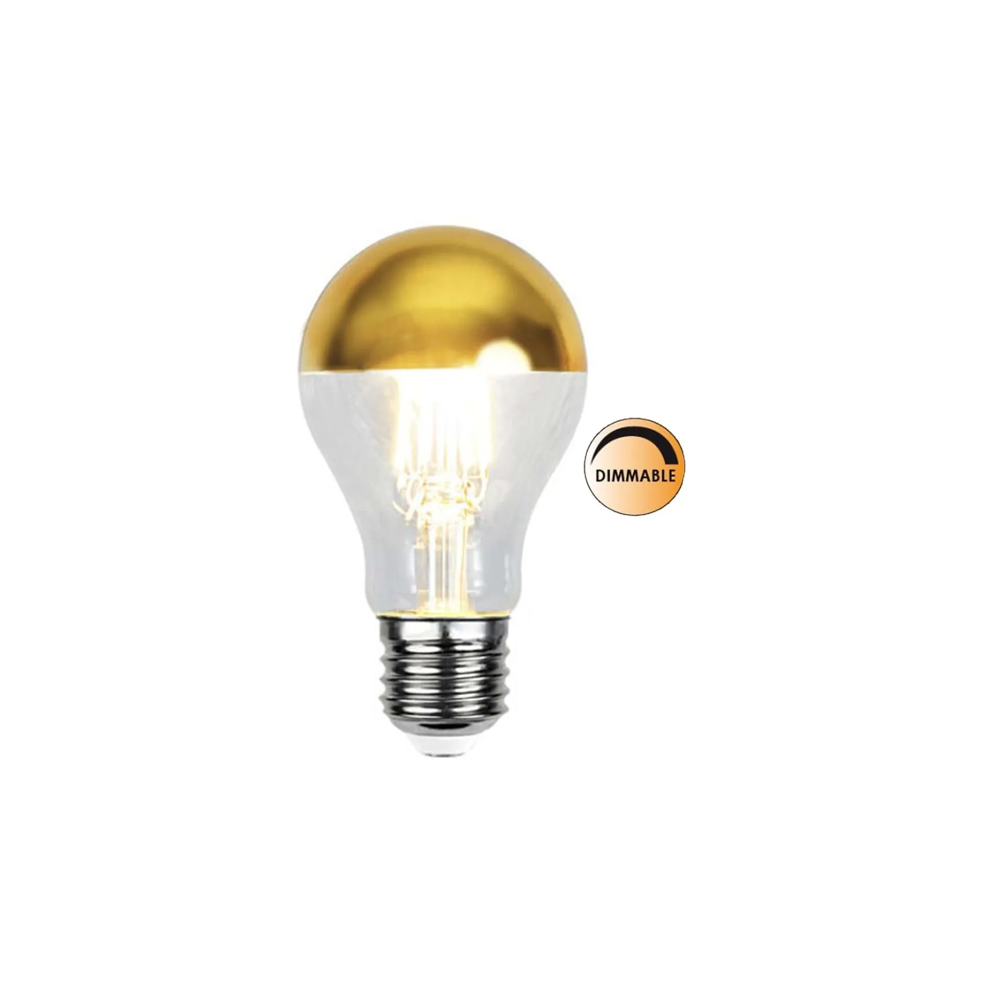Light source LED 352-95 top mirrored dimmable E27, Gold Globen Lighting