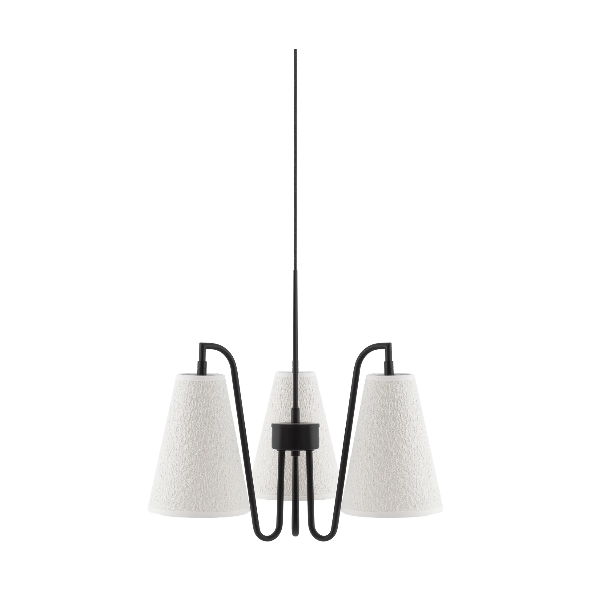 Lou pendant lamp, 3, white bouclé-black, 46x46 cm Globen Lighting
