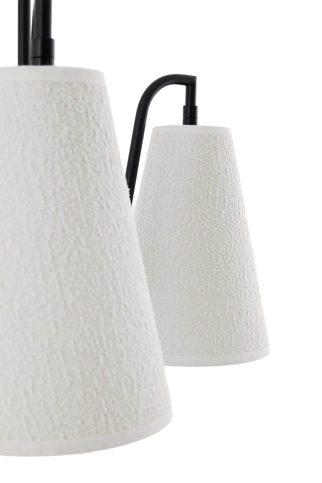 Lou pendant lamp, 3, white bouclé-black, 46x46 cm Globen Lighting