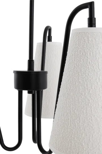 Lou pendant lamp - 3, white bouclé-black, 46x46 cm - Globen Lighting