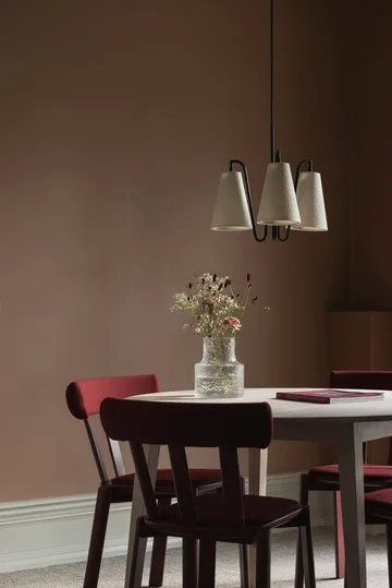 Lou pendant lamp - 3, white bouclé-black, 46x46 cm - Globen Lighting