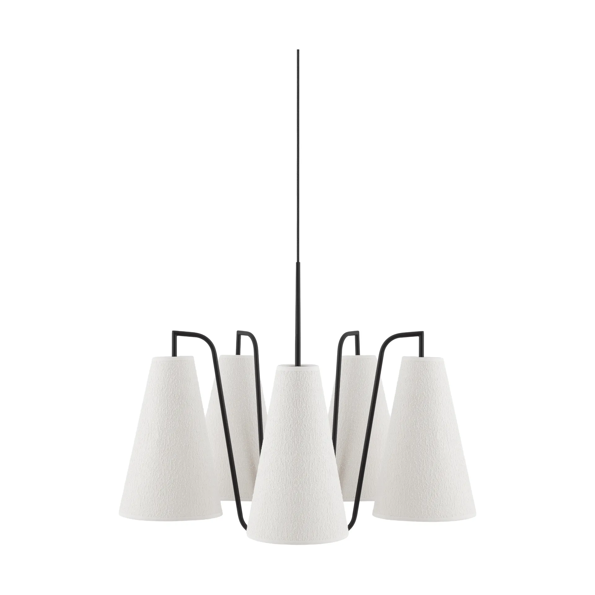 Lou pendant lamp, 5, white bouclé-black, 67x67 cm Globen Lighting