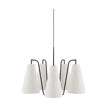 Lou pendant lamp - 5, white bouclé-black, 67x67 cm - Globen Lighting