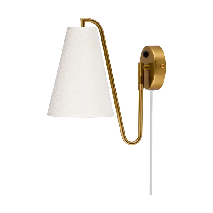 Lou wall lamp - Bouclé white-brushed brass - Globen Lighting