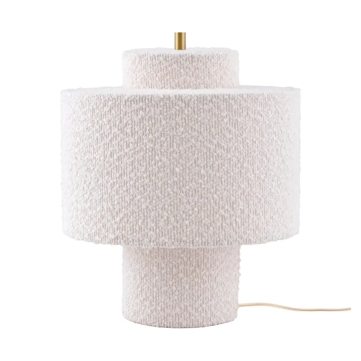 Noah table lamp - White bouclé, Ø25x30.5 cm - Globen Lighting