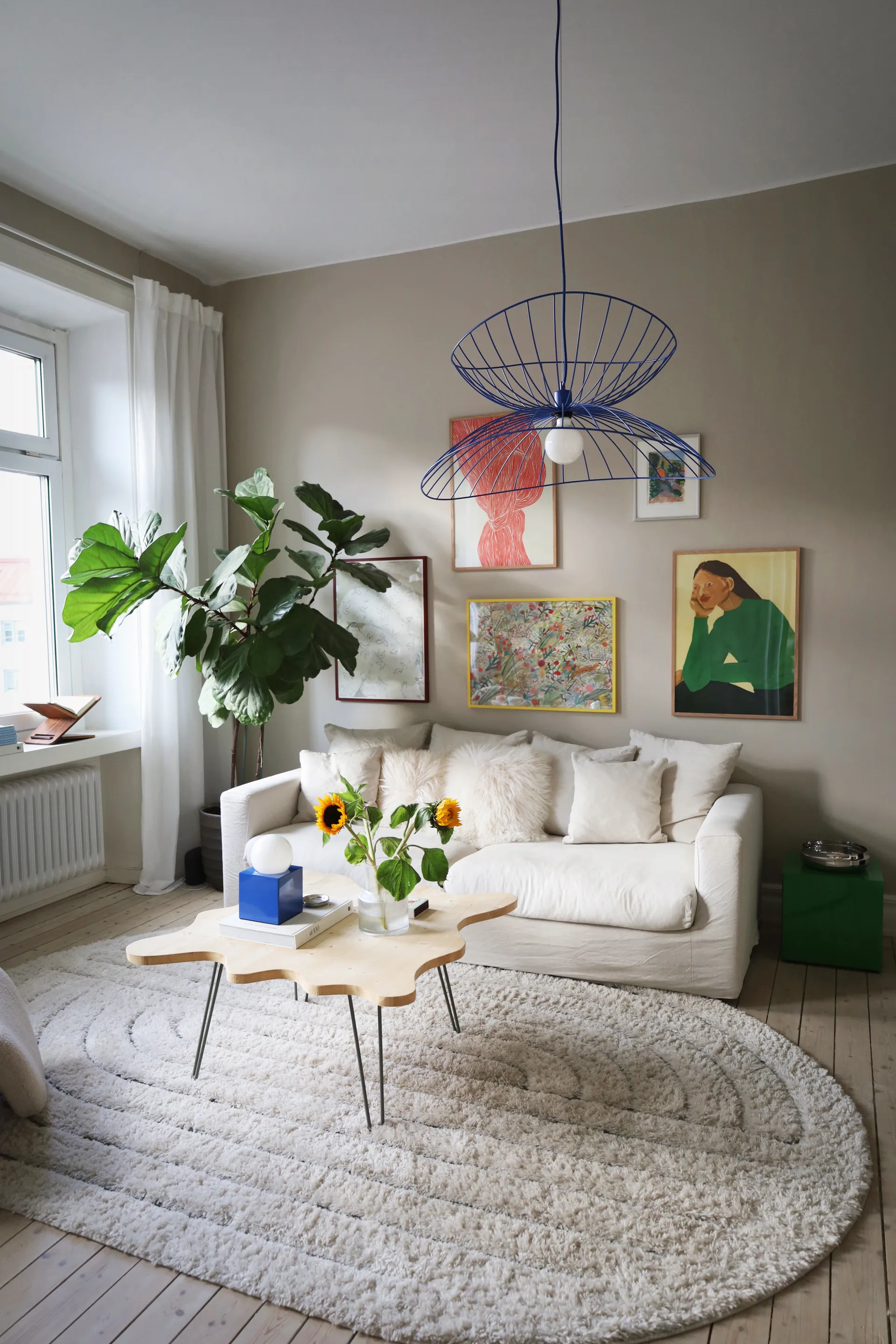 Ray ceiling lamp Ø70 cm, Blue Globen Lighting