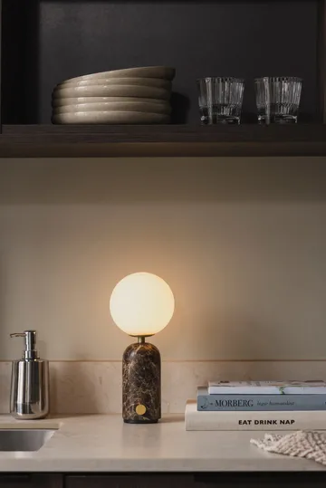 Torrano portable table lamp - Brown marble, 27,5 cm - Globen Lighting