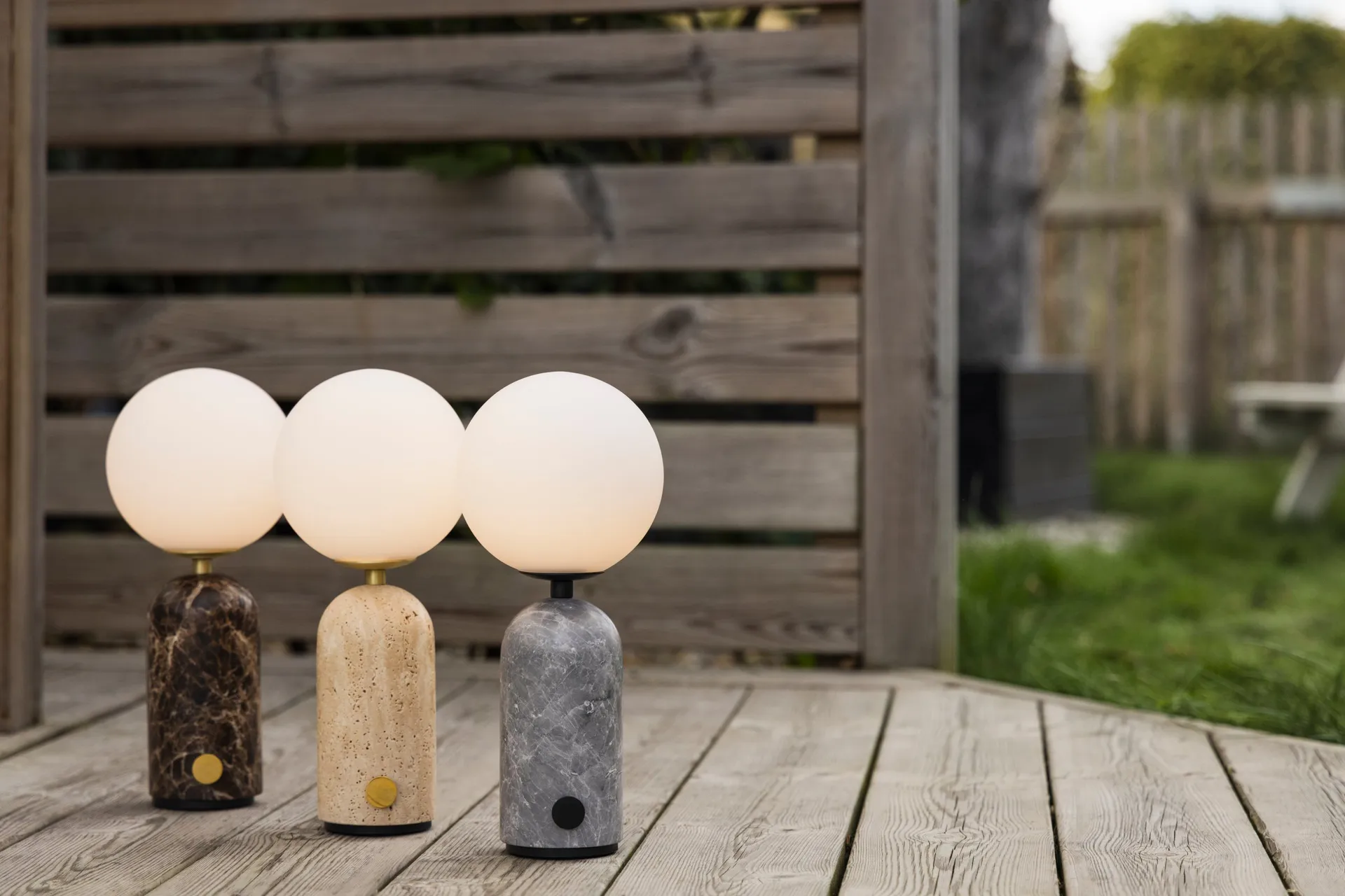 Torrano portable table lamp, Grey marble, 27,5 cm Globen Lighting