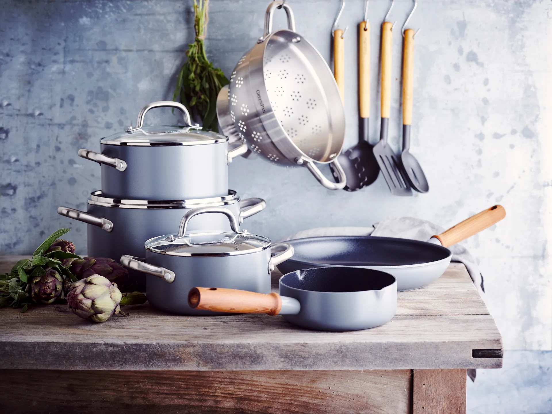 Mayflower Pro casserole and frying pan set, 13 parts GreenPan