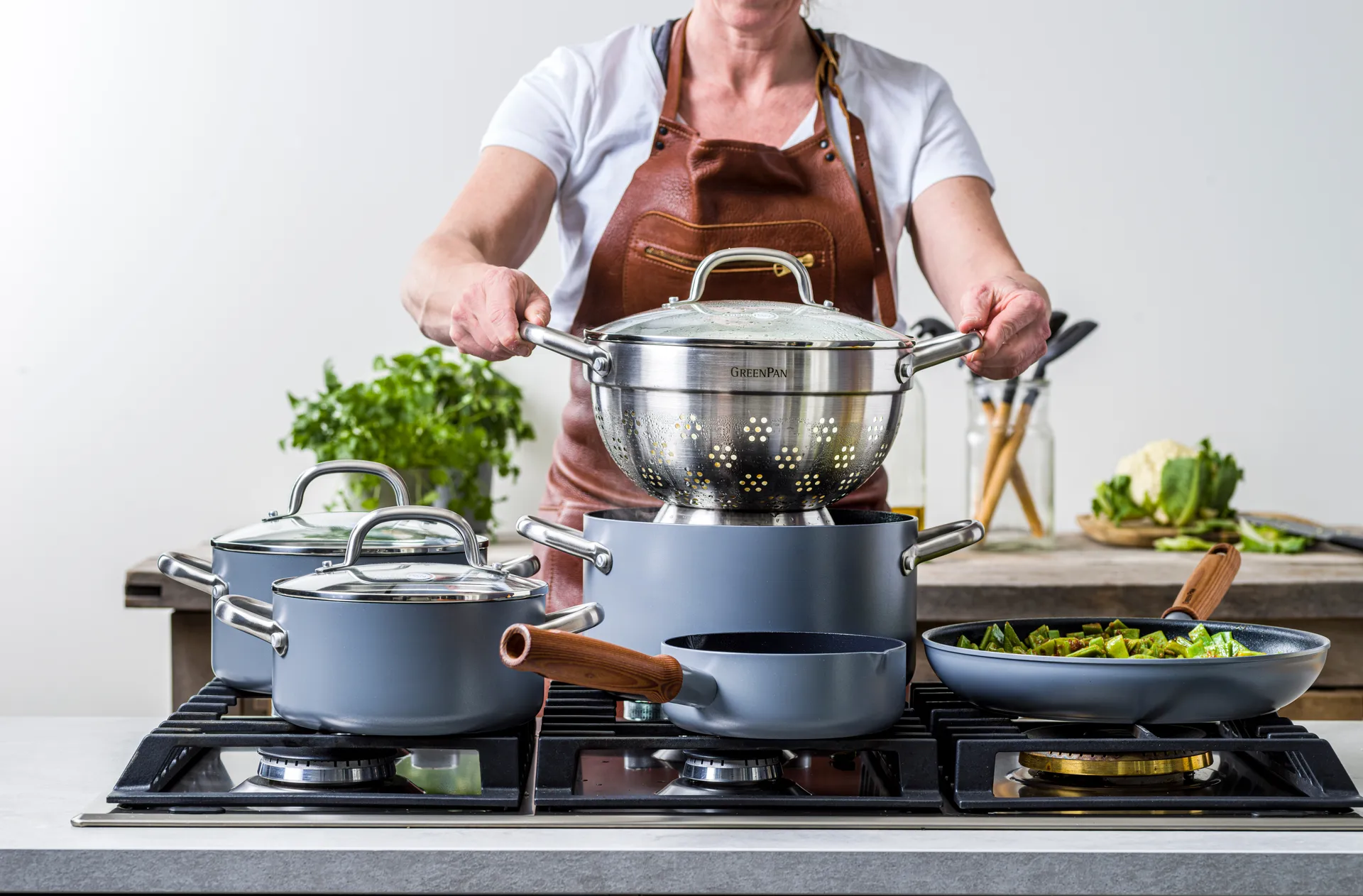 Mayflower Pro casserole and frying pan set, 13 pieces GreenPan