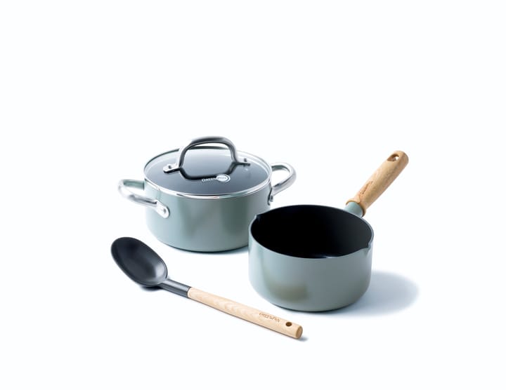 Mayflower Pro cookware set + utensils 3 pieces, Green-blue GreenPan