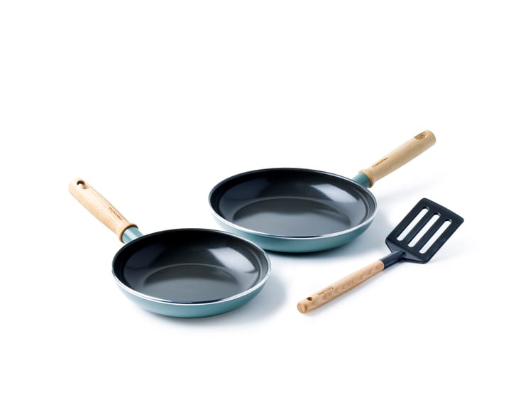 Mayflower Pro frying pan set + spatula, Green-blue GreenPan