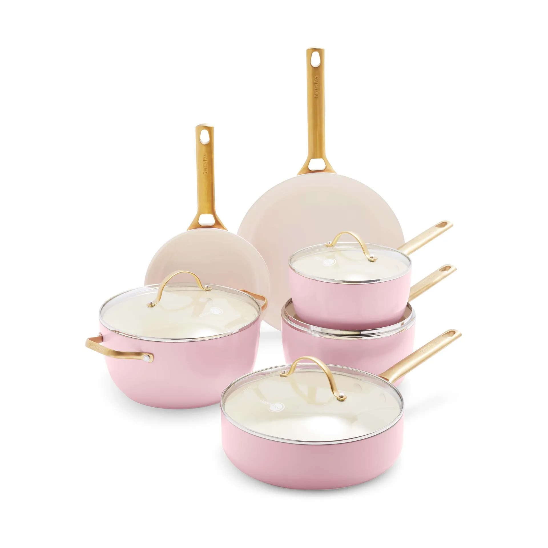 Padova casserole and frying pan set 10 parts, Blush pink GreenPan
