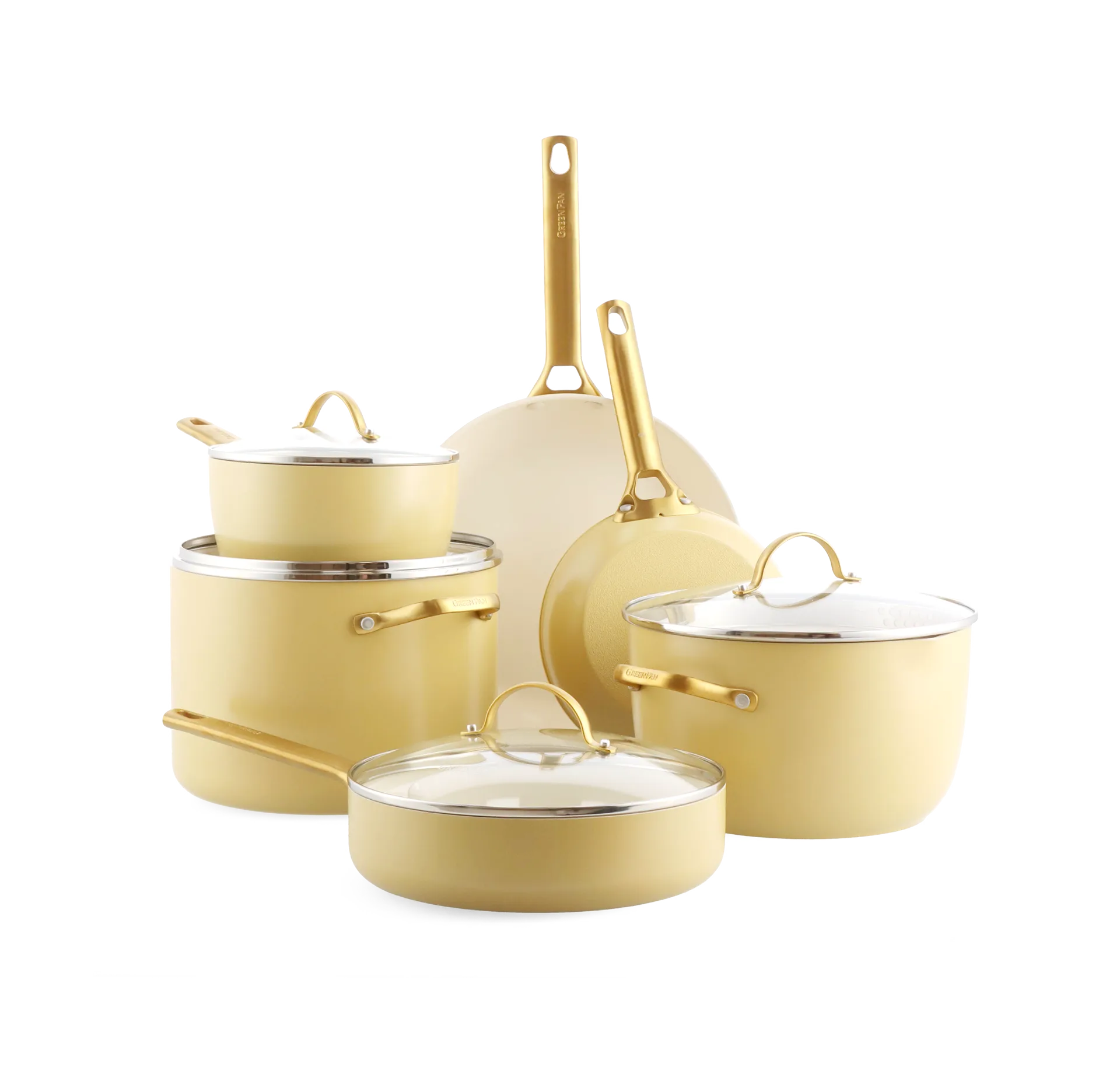 Padova casserole and frying pan set 10 parts, Sunshine yellow GreenPan