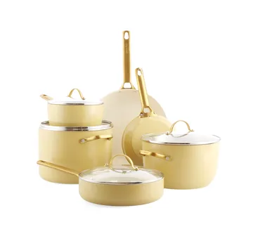 Padova casserole and frying pan set 10 parts - Sunshine yellow - GreenPan