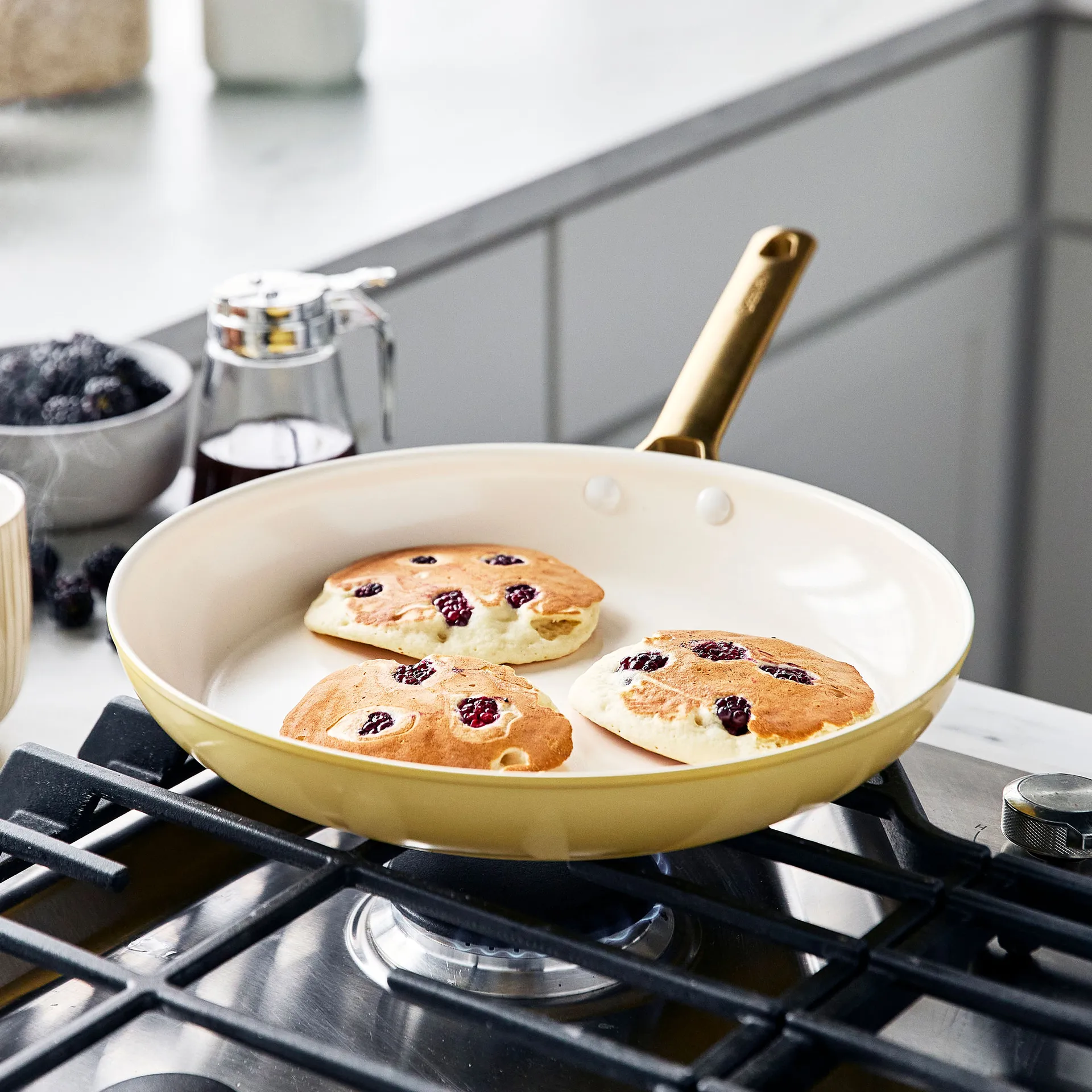 Padova casserole and frying pan set 10 parts, Sunshine yellow GreenPan