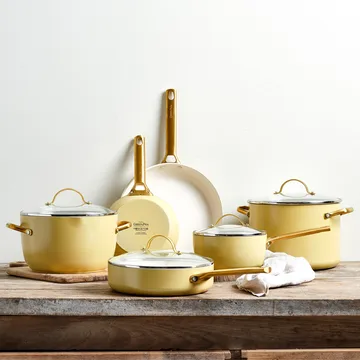 Padova casserole and frying pan set 10 parts - Sunshine yellow - GreenPan