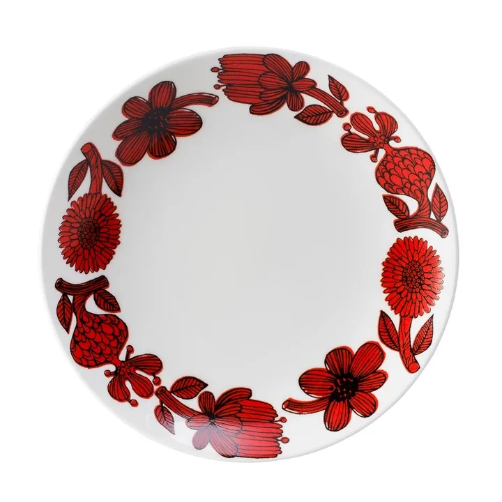Röd Aster plate - Ø 22 cm - Gustafsbergs Porslinsfabrik