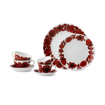Röd Aster plate - Ø 28 cm - Gustafsbergs Porslinsfabrik