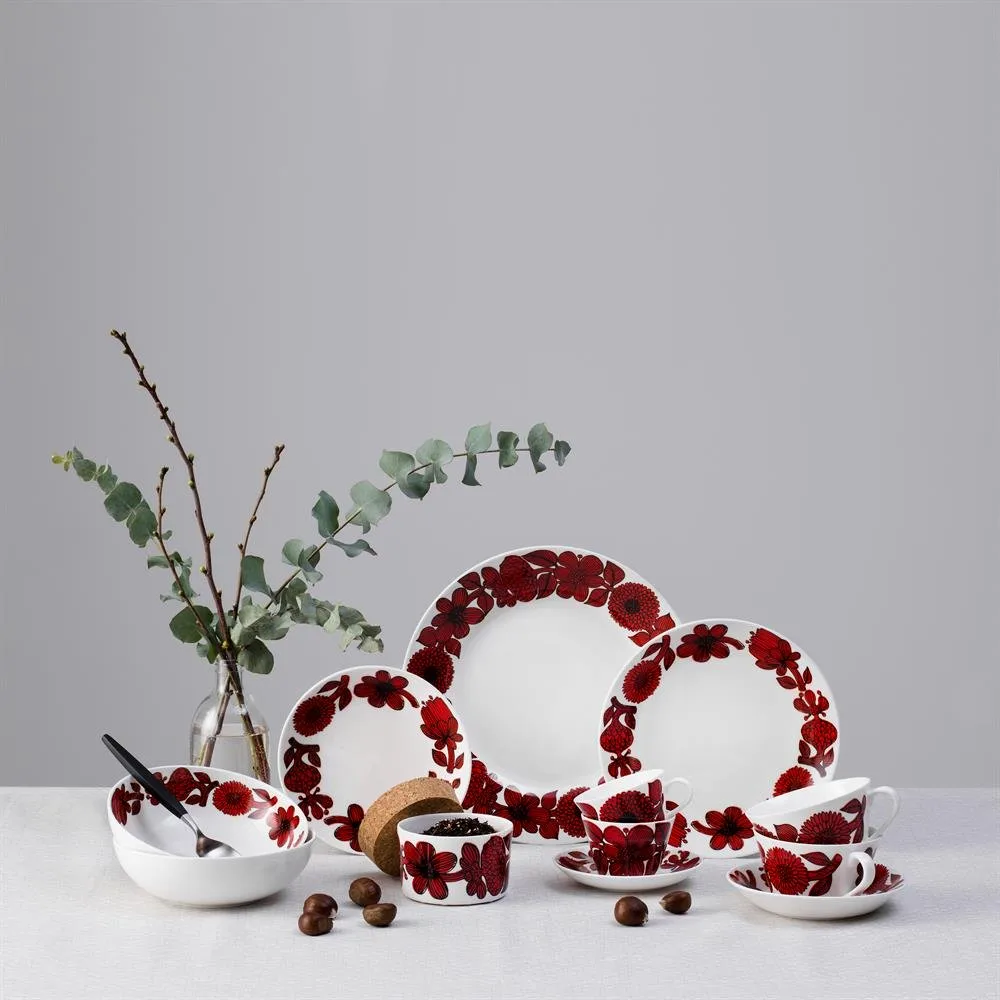 Röd Aster plate, Ø 28 cm Gustafsbergs Porslinsfabrik