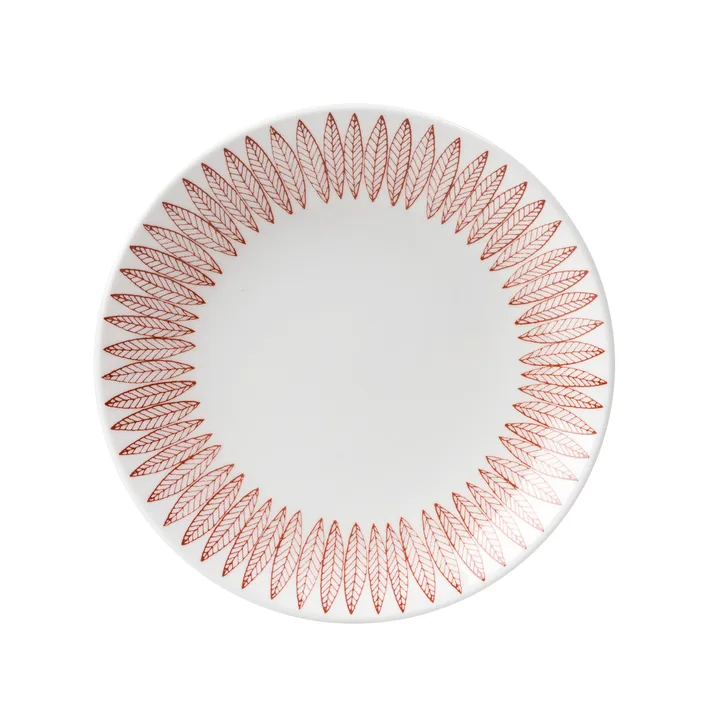 Röd Salix plate - Ø 18 cm - Gustafsbergs Porslinsfabrik
