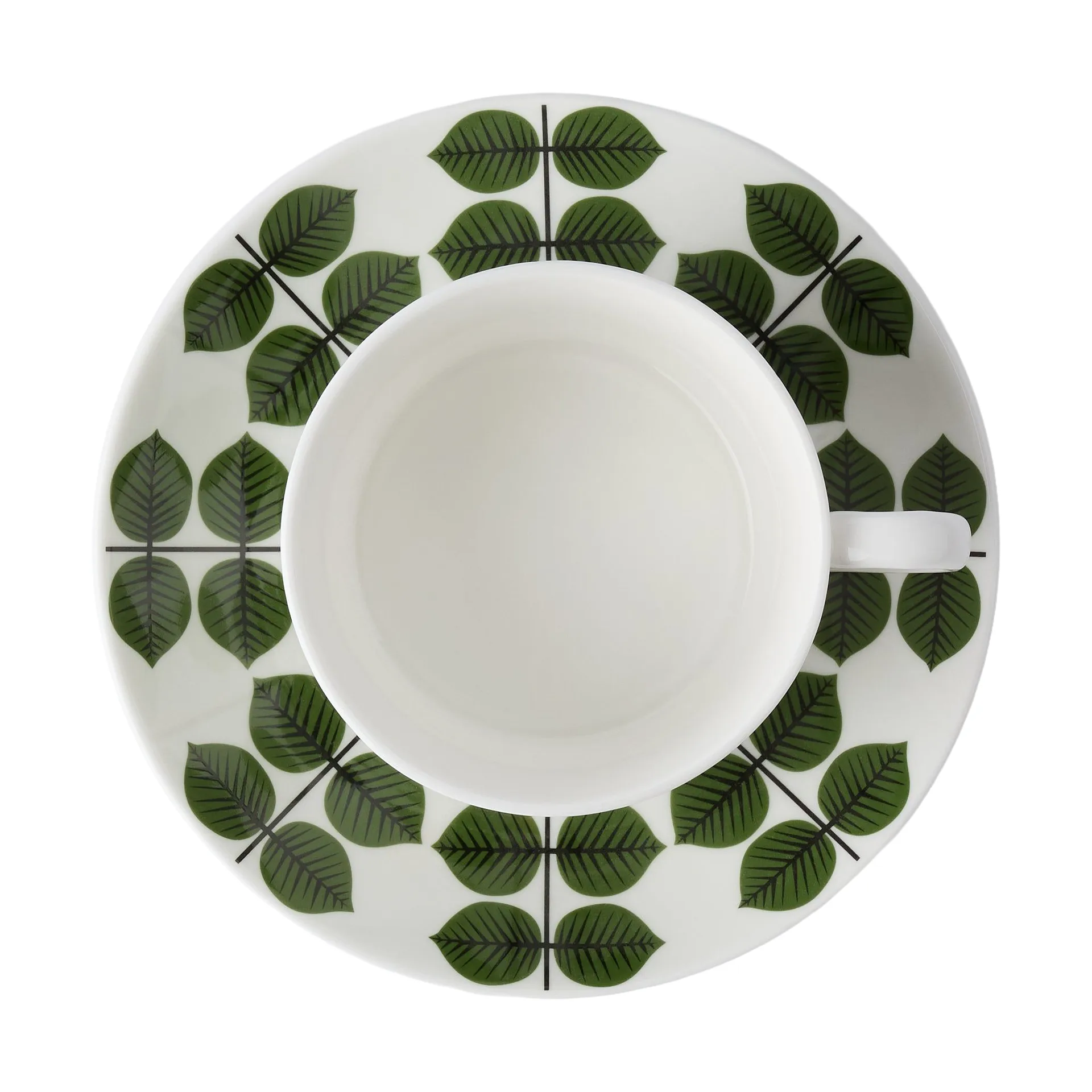 Berså teacup with saucer 35 cl, Green Gustavsbergs Porslinsfabrik