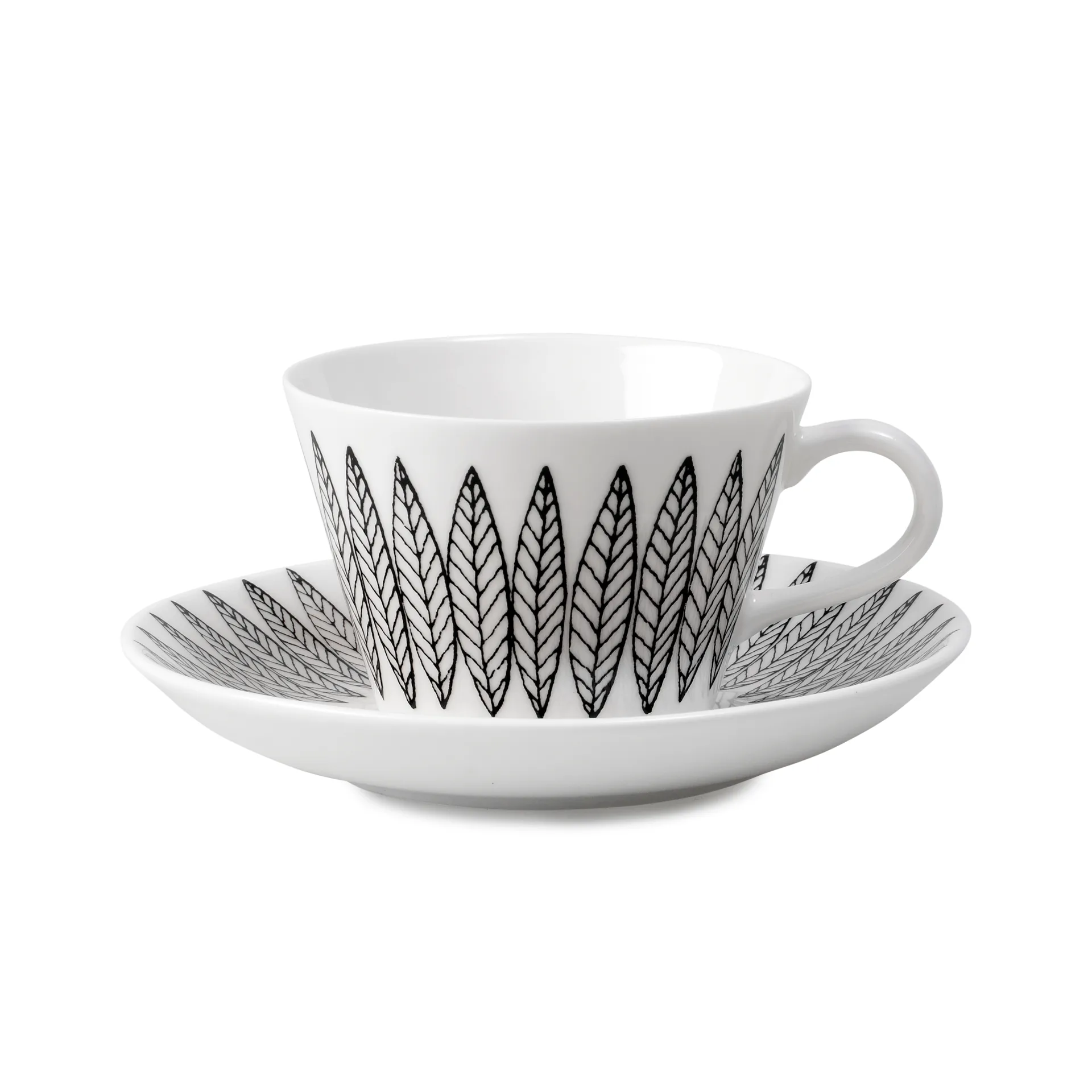 Black Salix coffee set, cone, coffee cup + saucer Gustavsbergs Porslinsfabrik