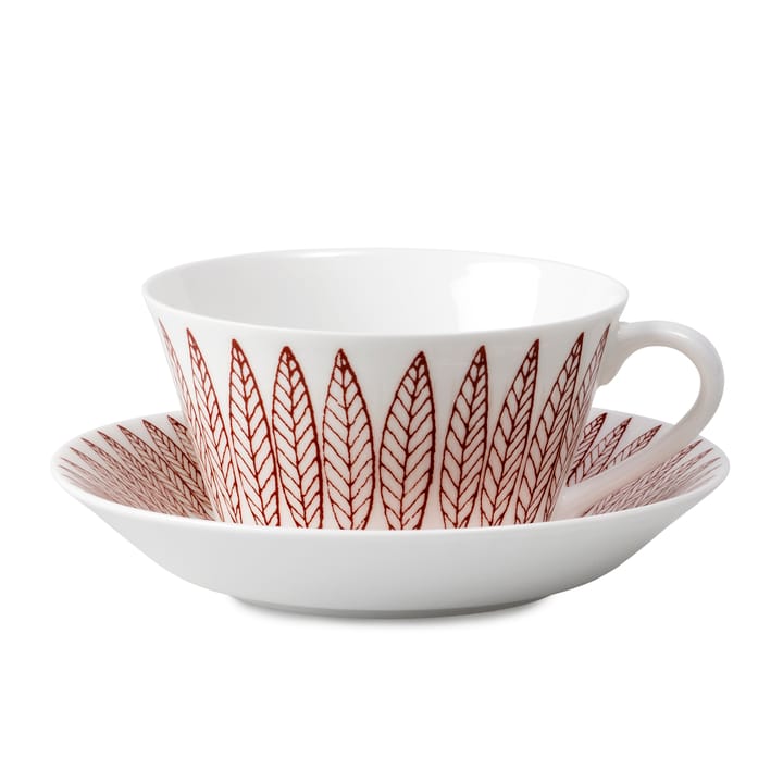 Röd Salix tea set, cone, tea cup + saucer Gustavsbergs Porslinsfabrik