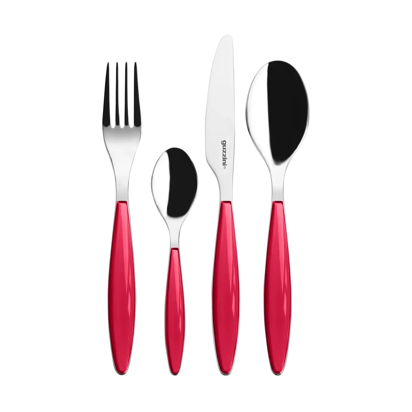 Feeling cutlery set, Clear red, 24 pieces Guzzini