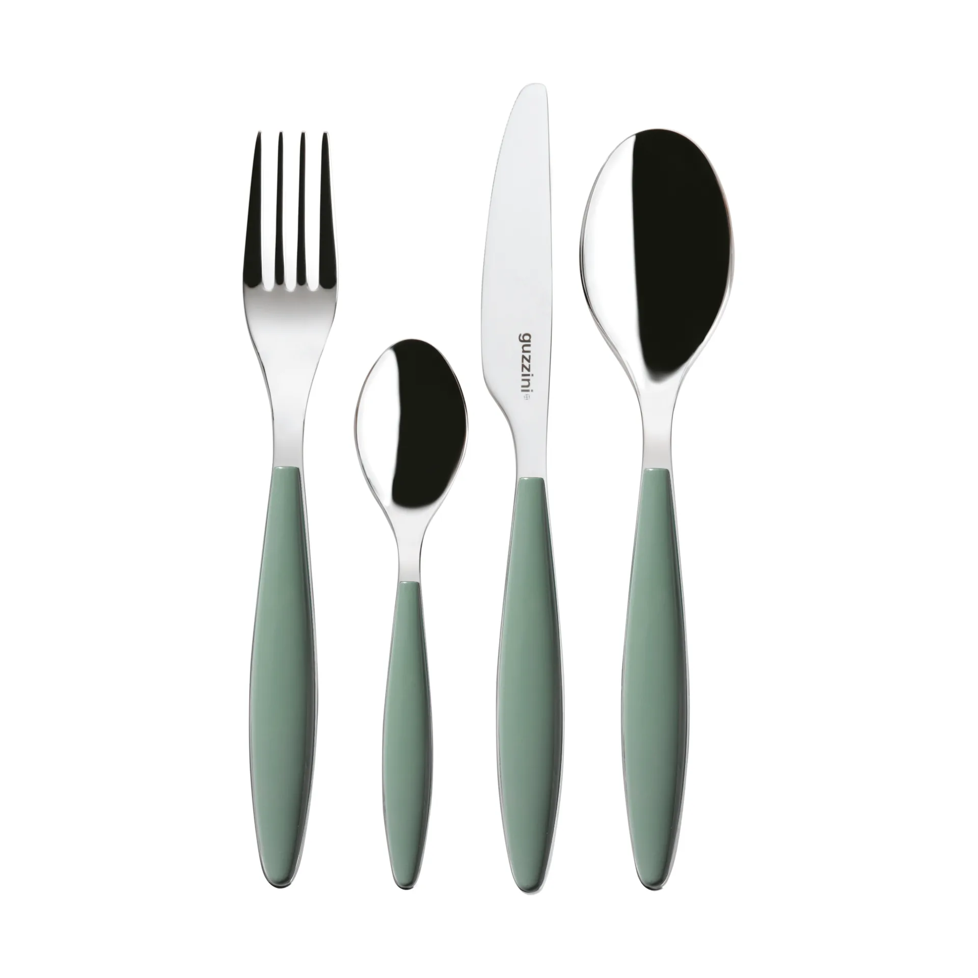 Feeling cutlery set, Green lagoon, 24 pieces Guzzini