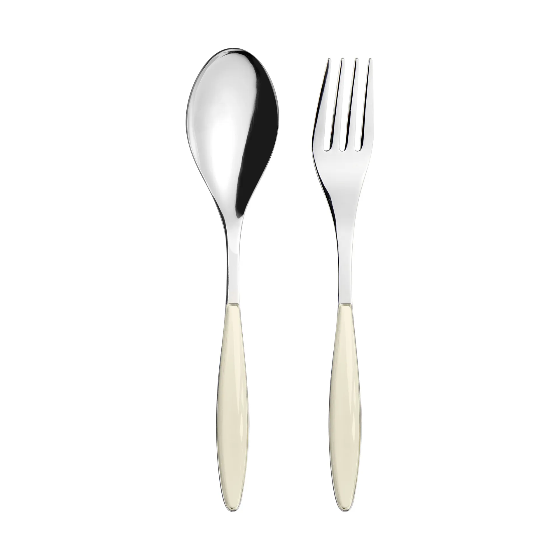 Feeling serving utensils, Cream, 2 pieces Guzzini