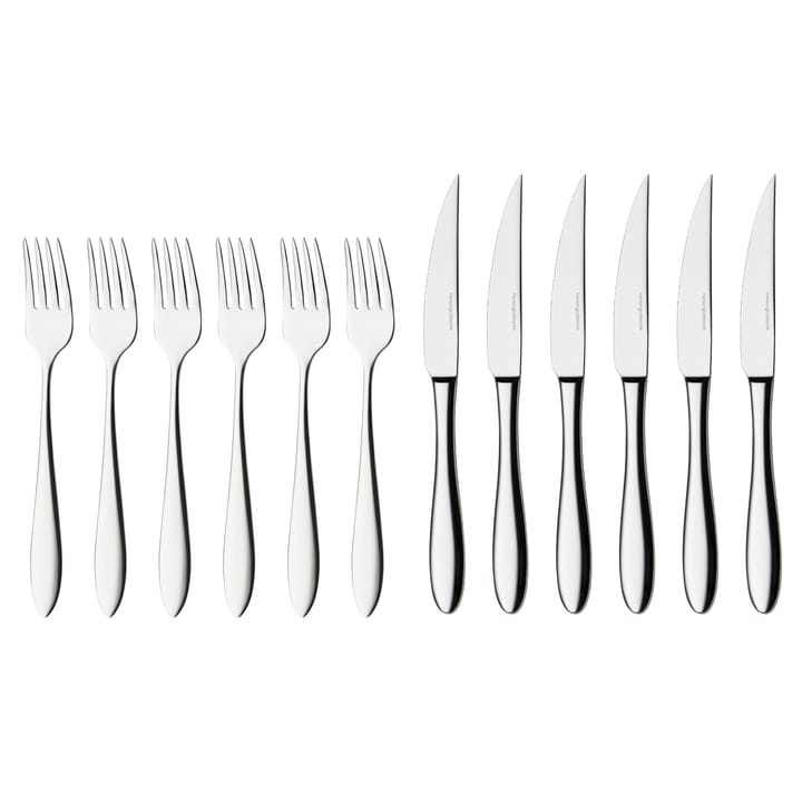 Fjord steak cutlery 12 pcs, stainless steel Hardanger Bestikk