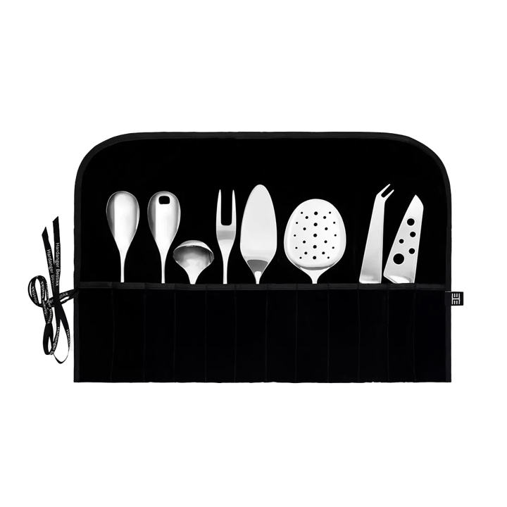 Hardanger cutlery holder for serving utensils, Black Hardanger Bestikk