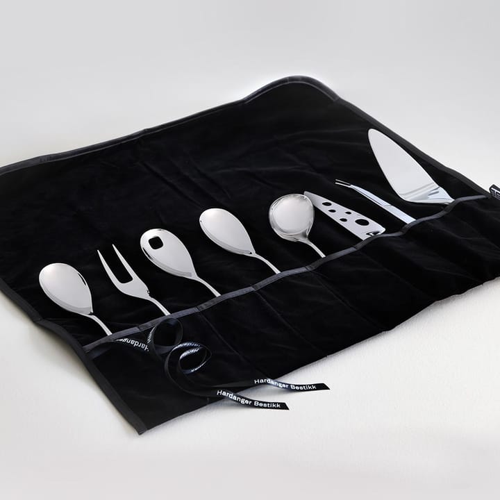 Hardanger cutlery holder for serving utensils, Black Hardanger Bestikk