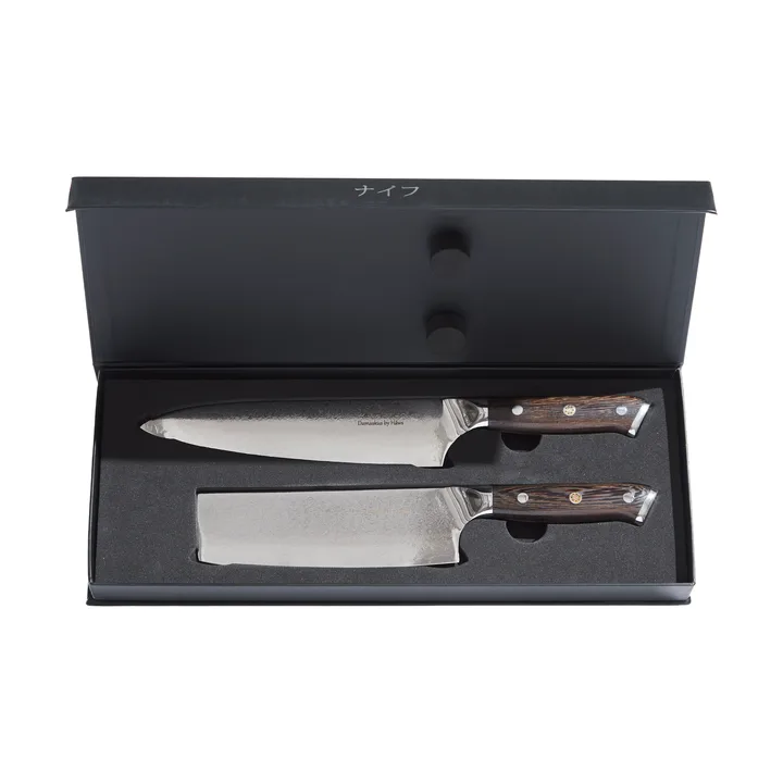 Damascus By Hâws chef & vegetable knife set 2 pieces - Wenge - Hâws
