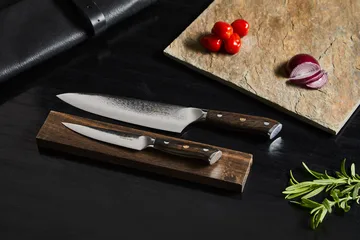 Damascus By Hâws chef's & all-purpose knife set 2 pieces - Wenge - Hâws
