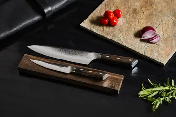 Damascus By Hâws chef's & all-purpose knife set 2 pieces - Wenge - Hâws