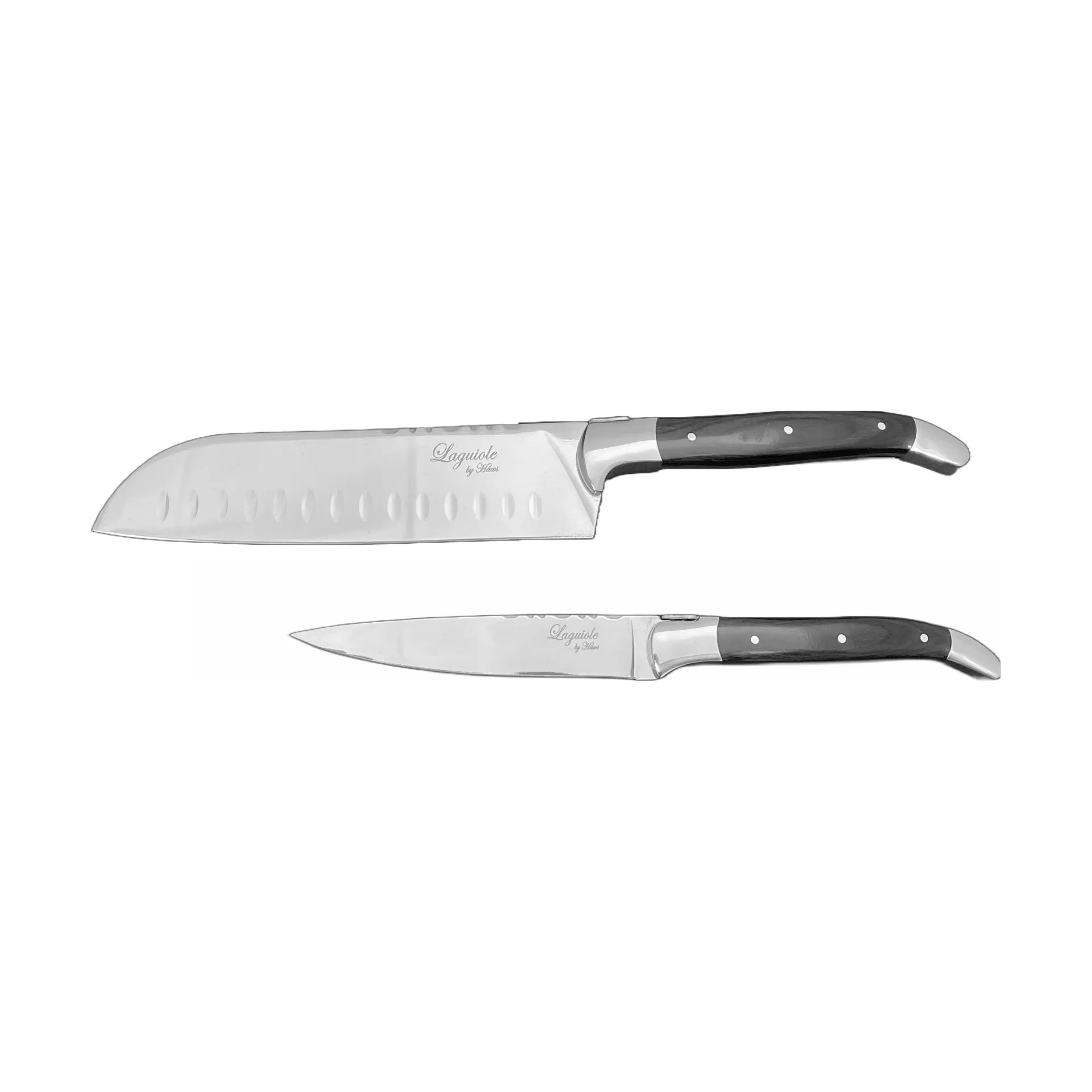 Laguiole By Hâws 2-piece chef's knife set, Black Wood Hâws