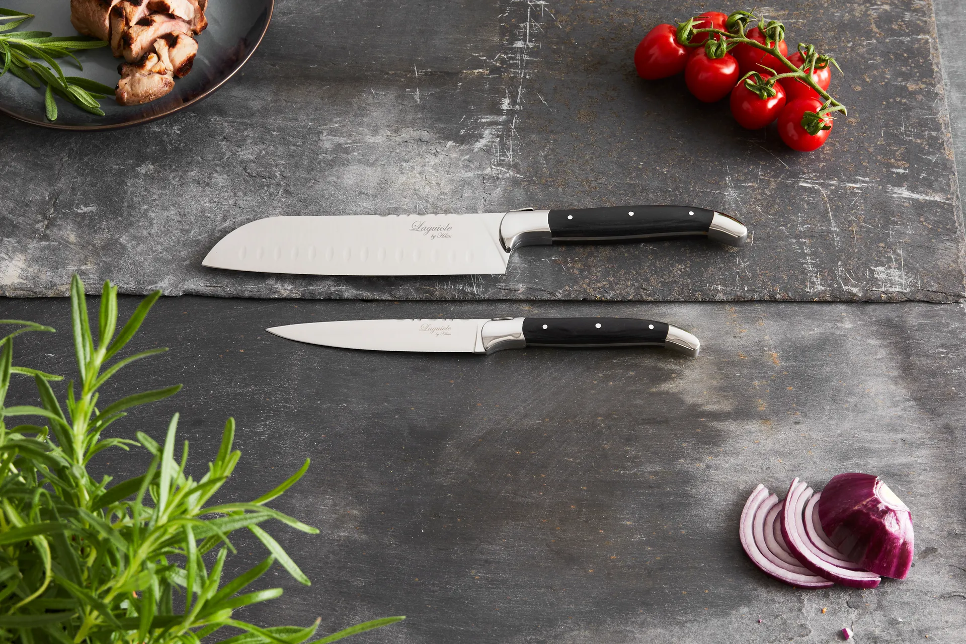 Laguiole By Hâws 2-piece chef's knife set, Black Wood Hâws